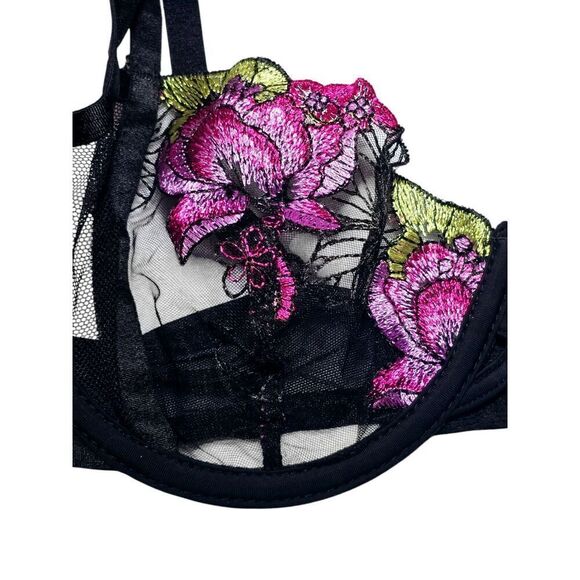 NWT Adored By Adore Me Women's Jamilla Unlined Underwire Bra Lace Black 34C - Picture 5 of 9